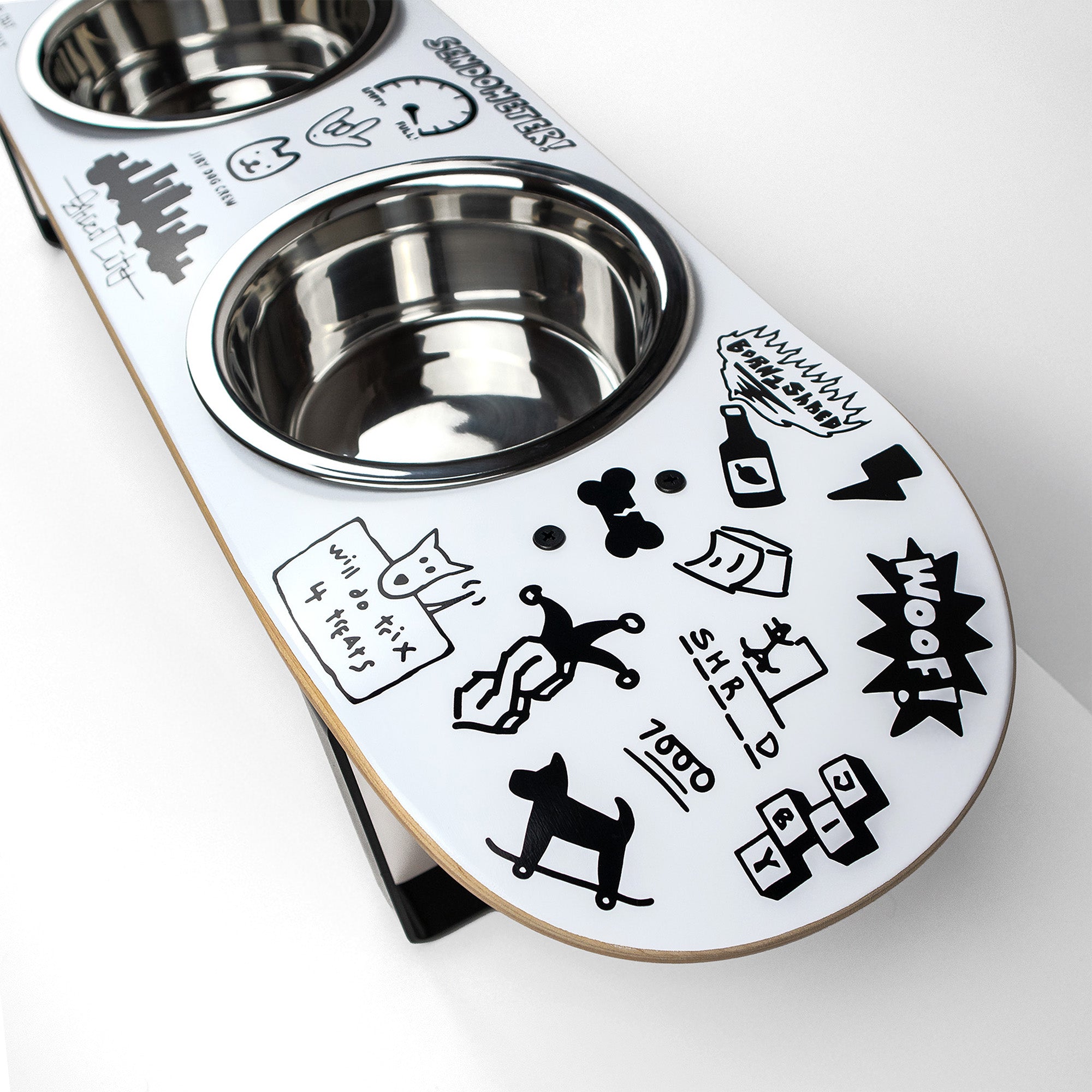 Doodle Skateboard Dog Bowl (Medium)