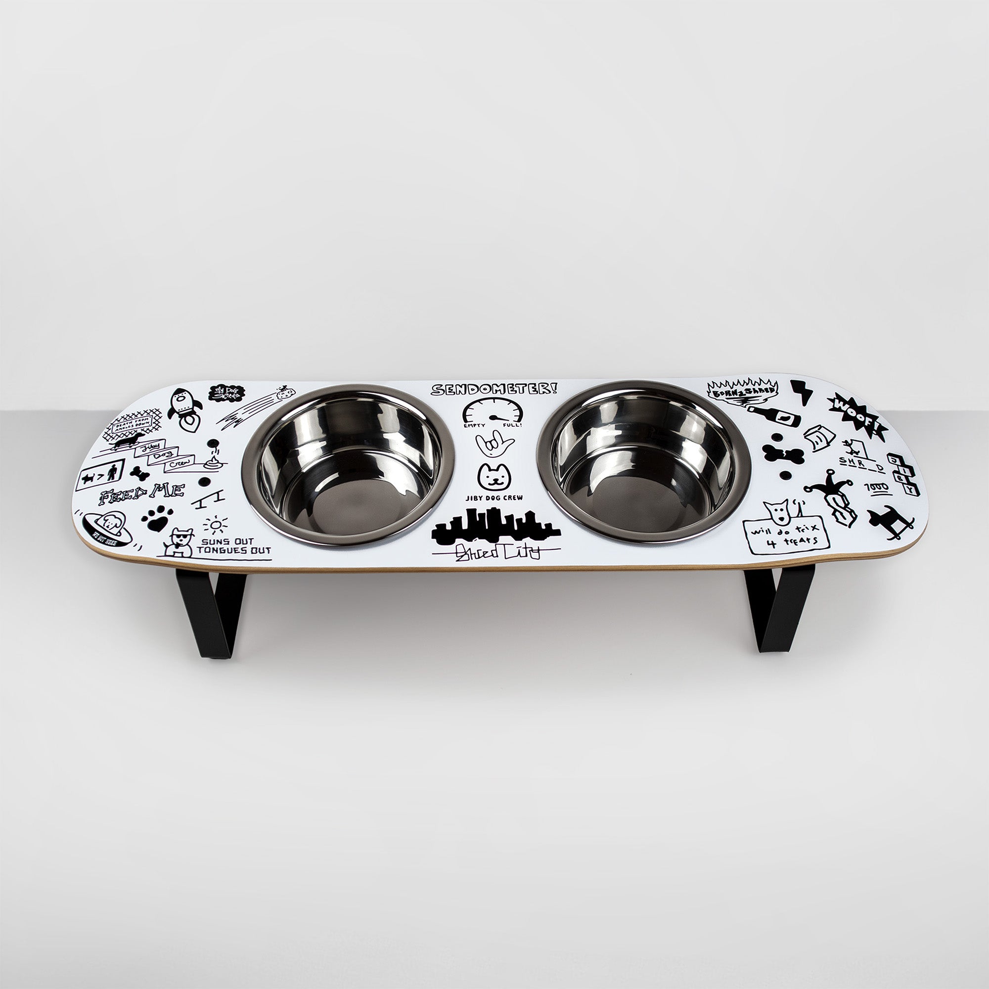 Doodle Skateboard Dog Bowl (Medium)
